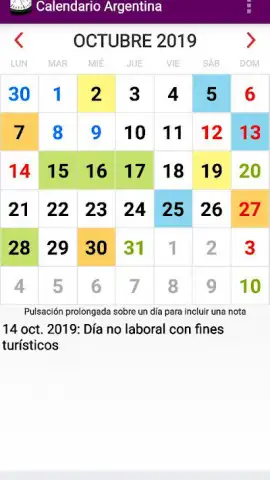 Calendario Laboral Argentina скриншот 3